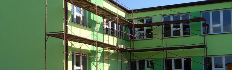 elewacje budynków myślenice